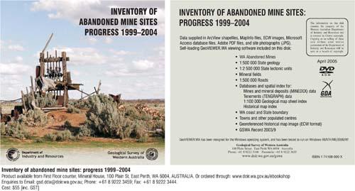 Inventory of abandoned mine sites: progress 1999 - 2004