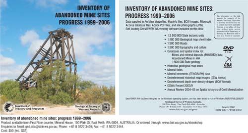Inventory of abandoned mine sites: progress 1999 - 2006