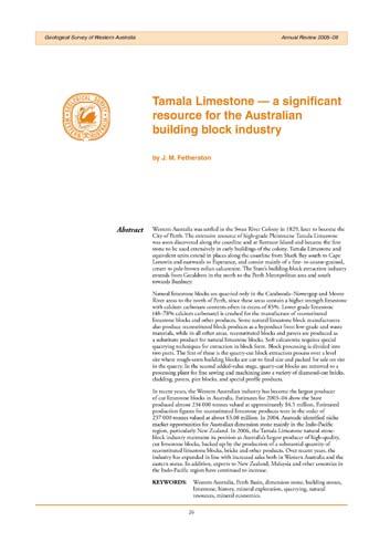 Tamala Limestone -- a significant resource for the Australian building block industry