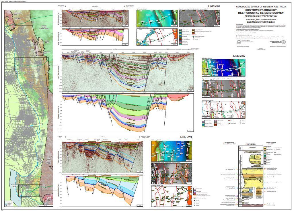 Perth Basin Interpretation of Deep-crustal seismic lines