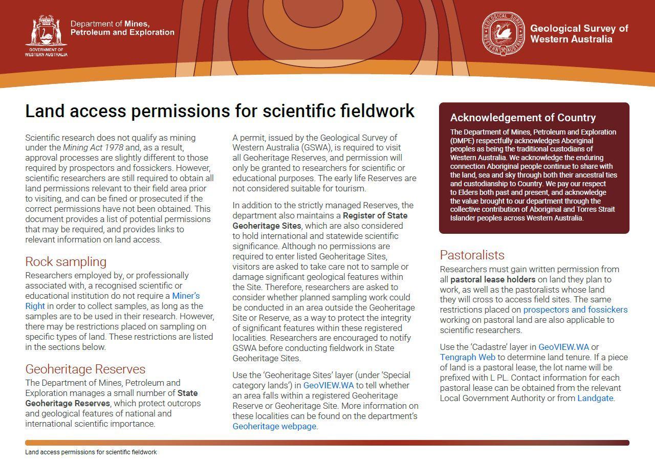Land access permissions for scientific fieldwork