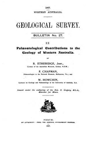 Palaeontological contributions to the geology of Western Australia, II