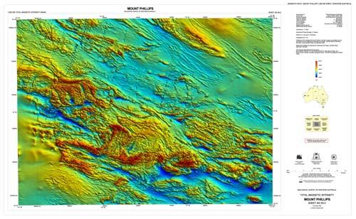 MOUNT PHILLIPS, WA sheet SG 50-2, total magnetic intensity