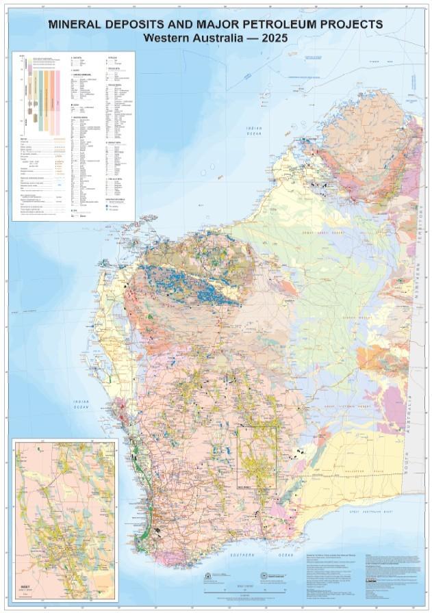 Mineral deposits and major petroleum projects Western Australia - 2025