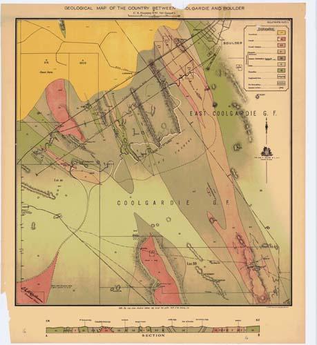 Geological Map of the Country Between Coolgardie and Boulder
