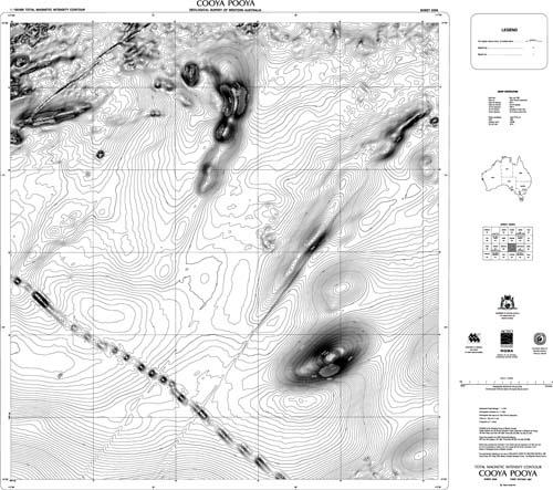 COOYA POOYA, WA sheet 2355, total magnetic intensity contour