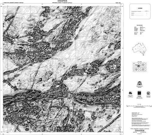 DAMPIER, WA sheet 2256, total magnetic intensity contour