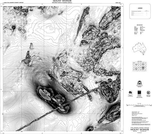 MOUNT WOHLER, WA sheet 2455, total magnetic intensity contour