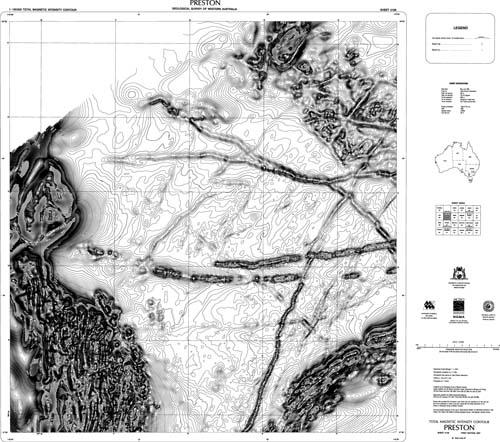 PRESTON, WA sheet 2156, total magnetic intensity contour