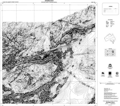 SHERLOCK, WA sheet 2456, total magnetic intensity contour