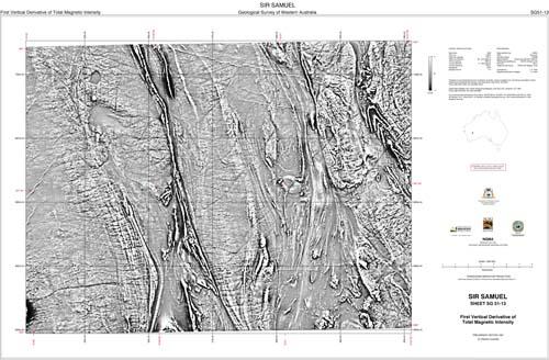 SIR SAMUEL, WA sheet SG 51-13, first vertical derivative of total magnetic intensity