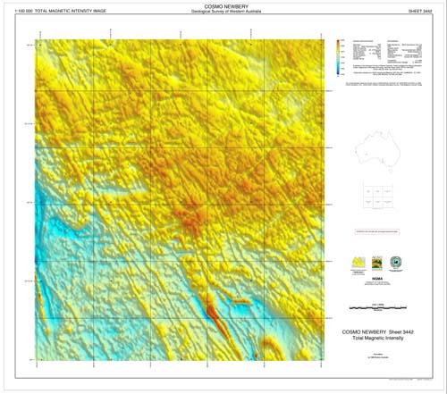 COSMO NEWBERY, WA sheet 3442, total magnetic intensity