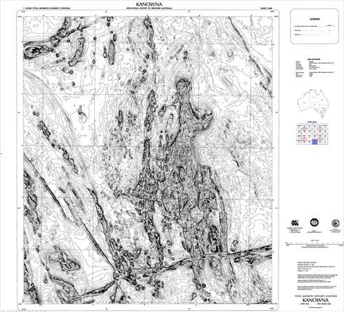KANOWNA, WA sheet 3236, total magnetic intensity contour