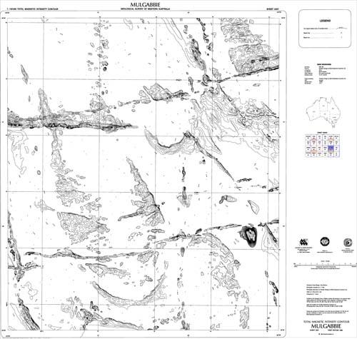 MULGABBIE, WA sheet 3337, total magnetic intensity contour