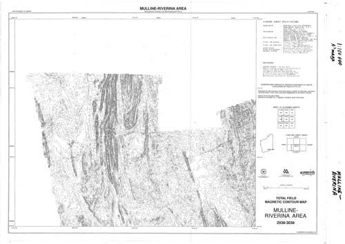Mulline - Riverina area, WA sheets 2938, 3038, total field magnetic contour map