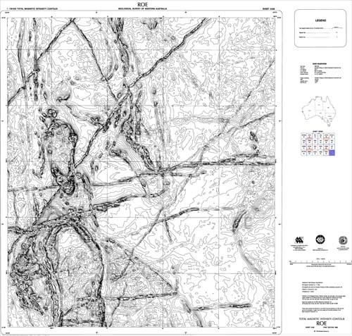 ROE, WA sheet 3436, total magnetic intensity contour