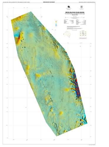 Merlinleigh Sub-basin, first vertical derivative of total magnetic intensity image, reduced to pole