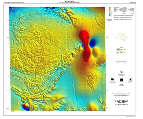 MOUNT EDGAR, WA sheet 2955, total magnetic intensity